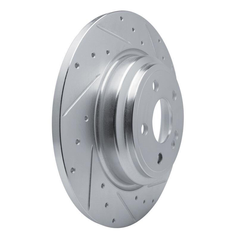 Mercedes-Benz GLE350 Brake Rotor (1) - Rear Right - R1 Concepts - Drilled & Slotted - Silver - `20-`25